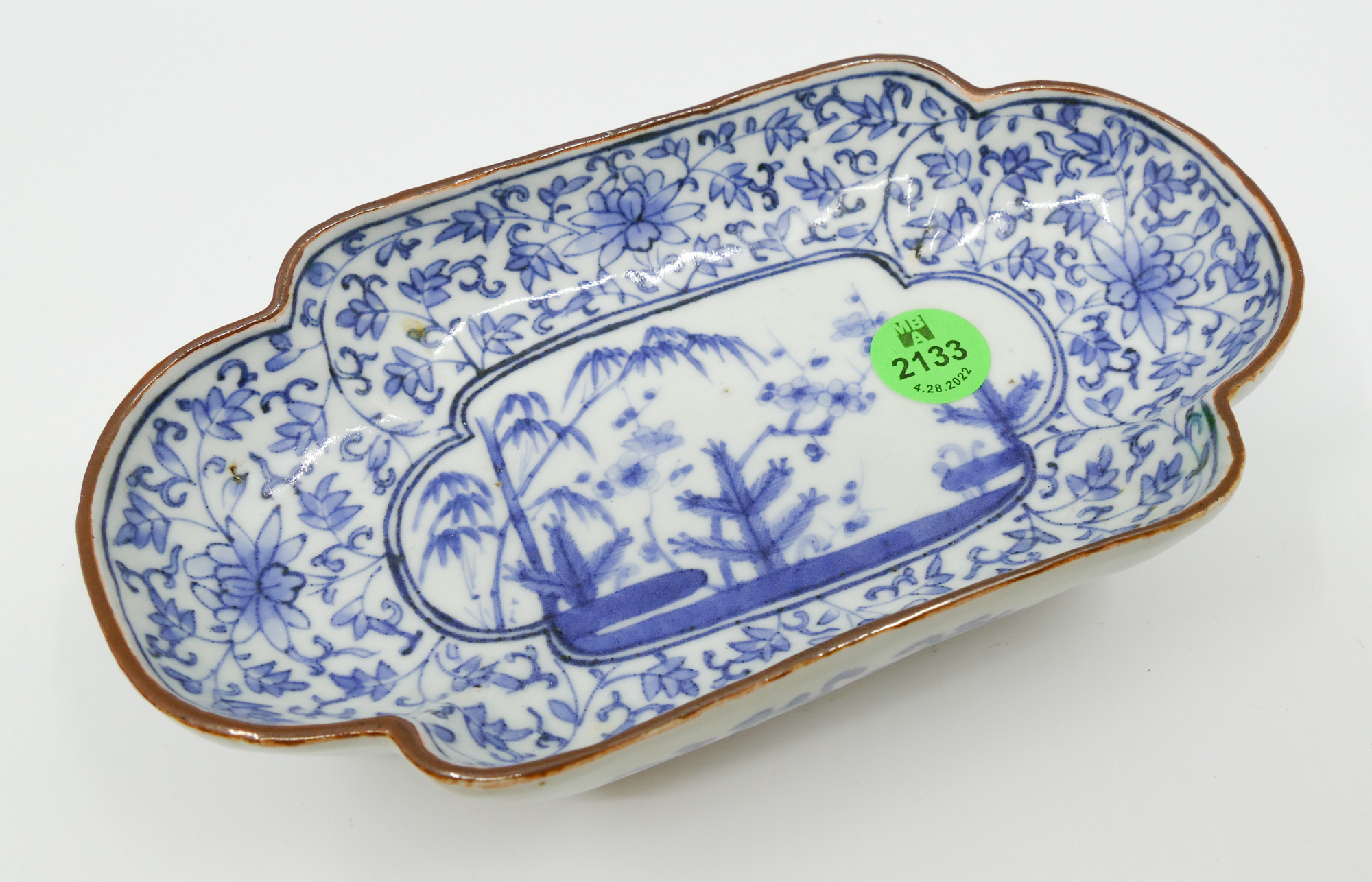 Japanese 18th Century B&W Dish- 7''