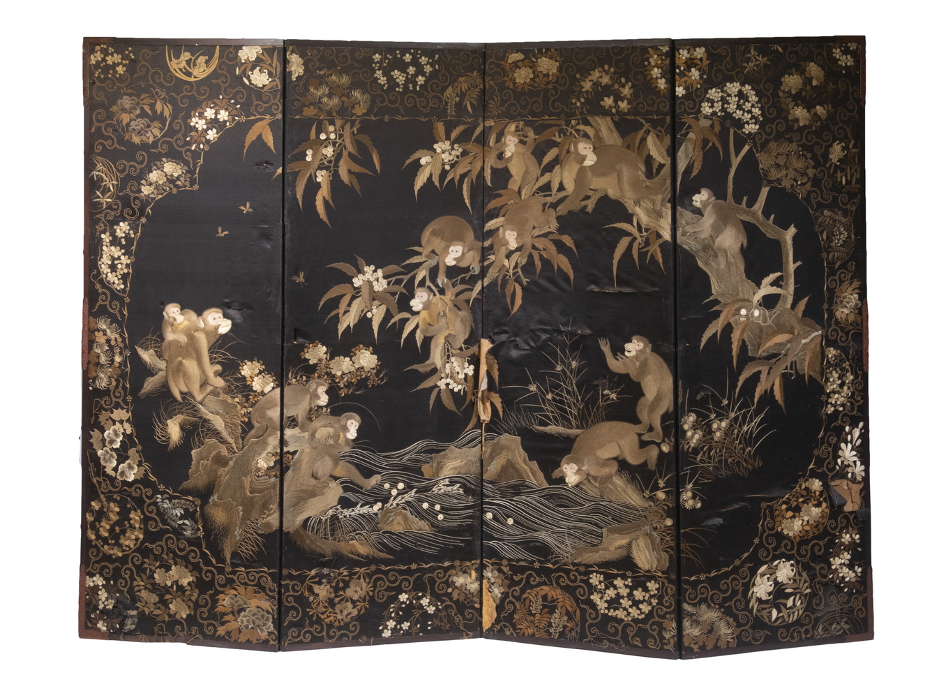 JAPANESE 19TH C. EMBROIDERED