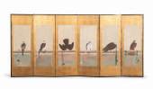 JAPANESE 6-PANEL BYOBU SCREEN,