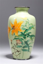 Japanese Ando cloisonne vase w