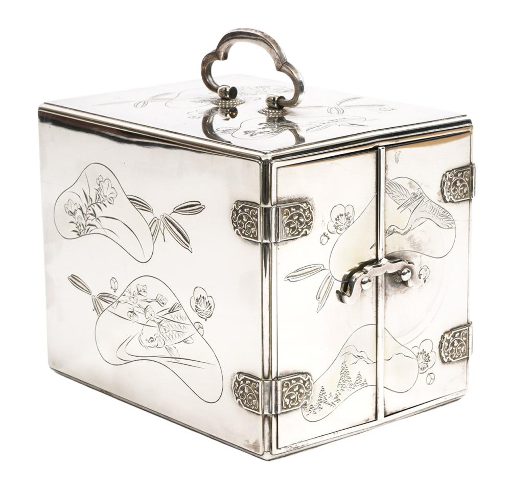 JAPANESE ANTIQUE SILVER & LACQUERED