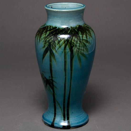 Japanese Awaji art pottery vase