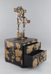 JAPANESE BLACK AND GILT LACQUE