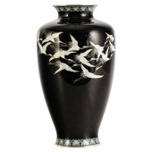 JAPANESE BLACK CLOISONNE SILVE