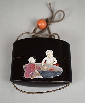 JAPANESE BLACK LACQUER INROEarly