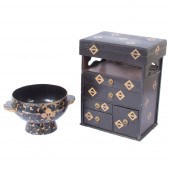 JAPANESE BLACK LACQUER PICNIC