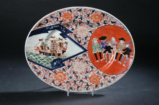 JAPANESE BLACK SHIP IMARI PORCELAIN