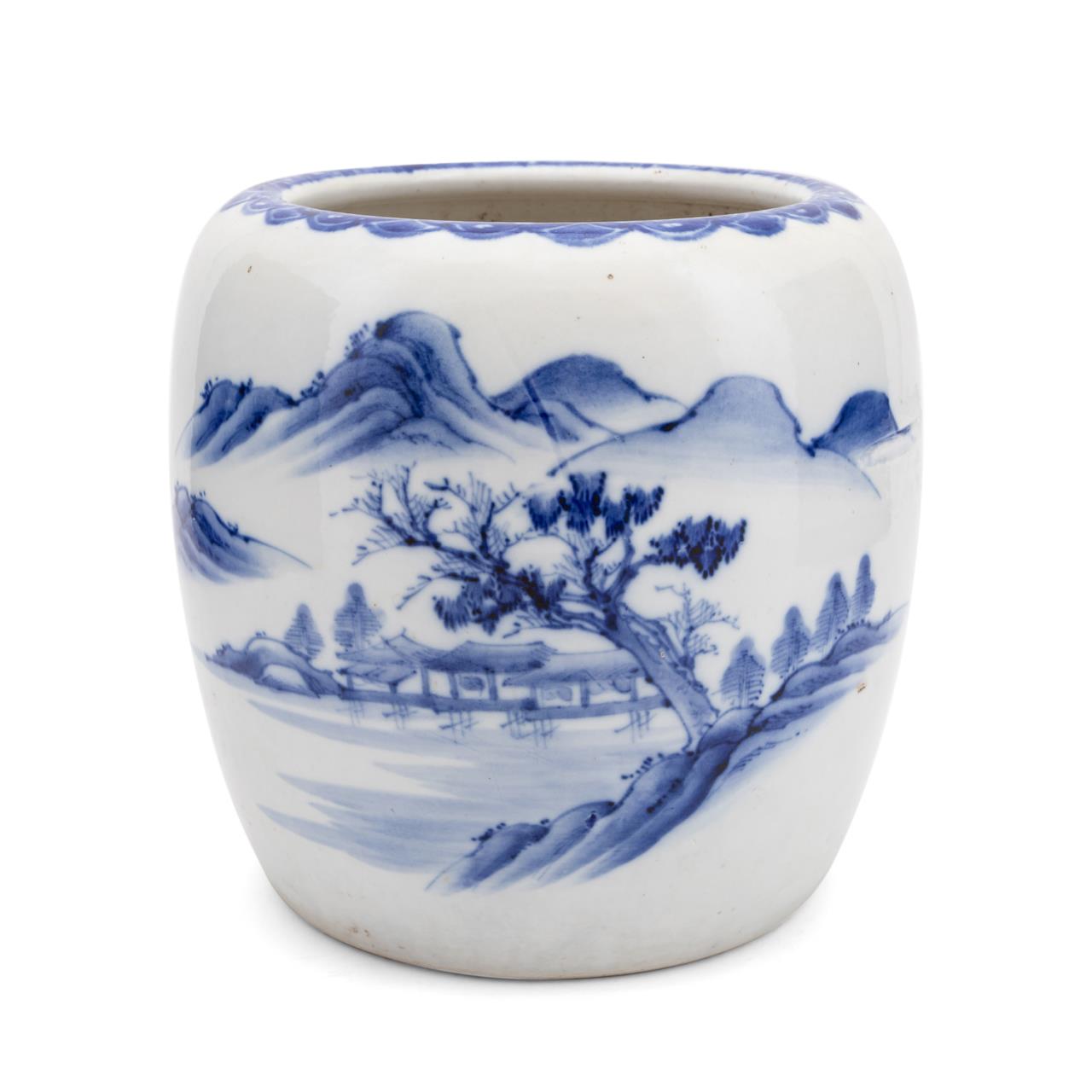 JAPANESE BLUE AND WHITE LANDSCAPE