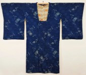 JAPANESE BLUE FLORAL SILK HAOR