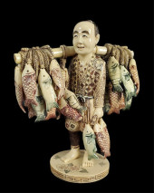 JAPANESE BONE CARVED FIGURE OF