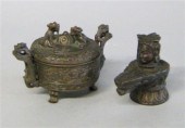 Japanese brass koro and Indian