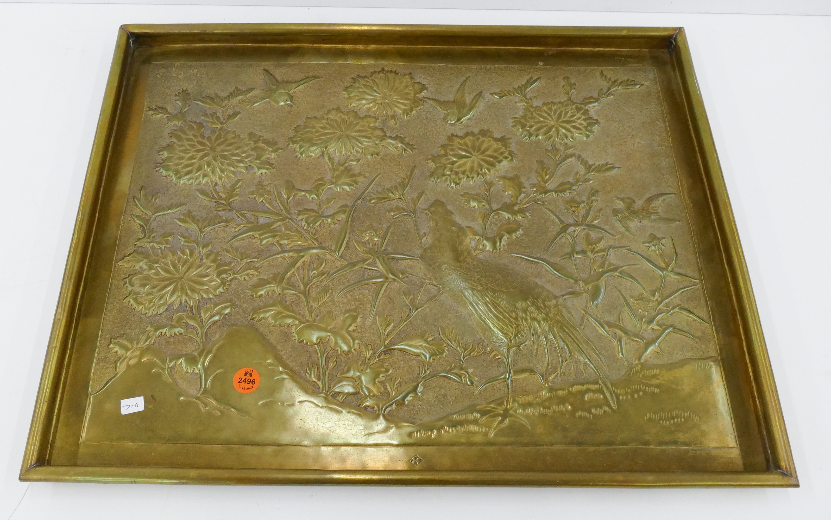 Japanese Brass Repousse Rooster
