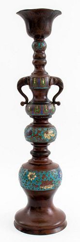 JAPANESE BRONZE AND CHAMPLEVE ALTAR
