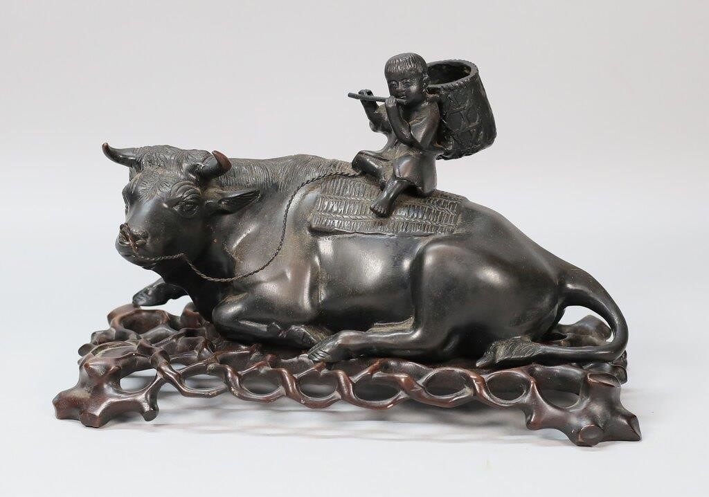 JAPANESE BRONZE BOY & WATER