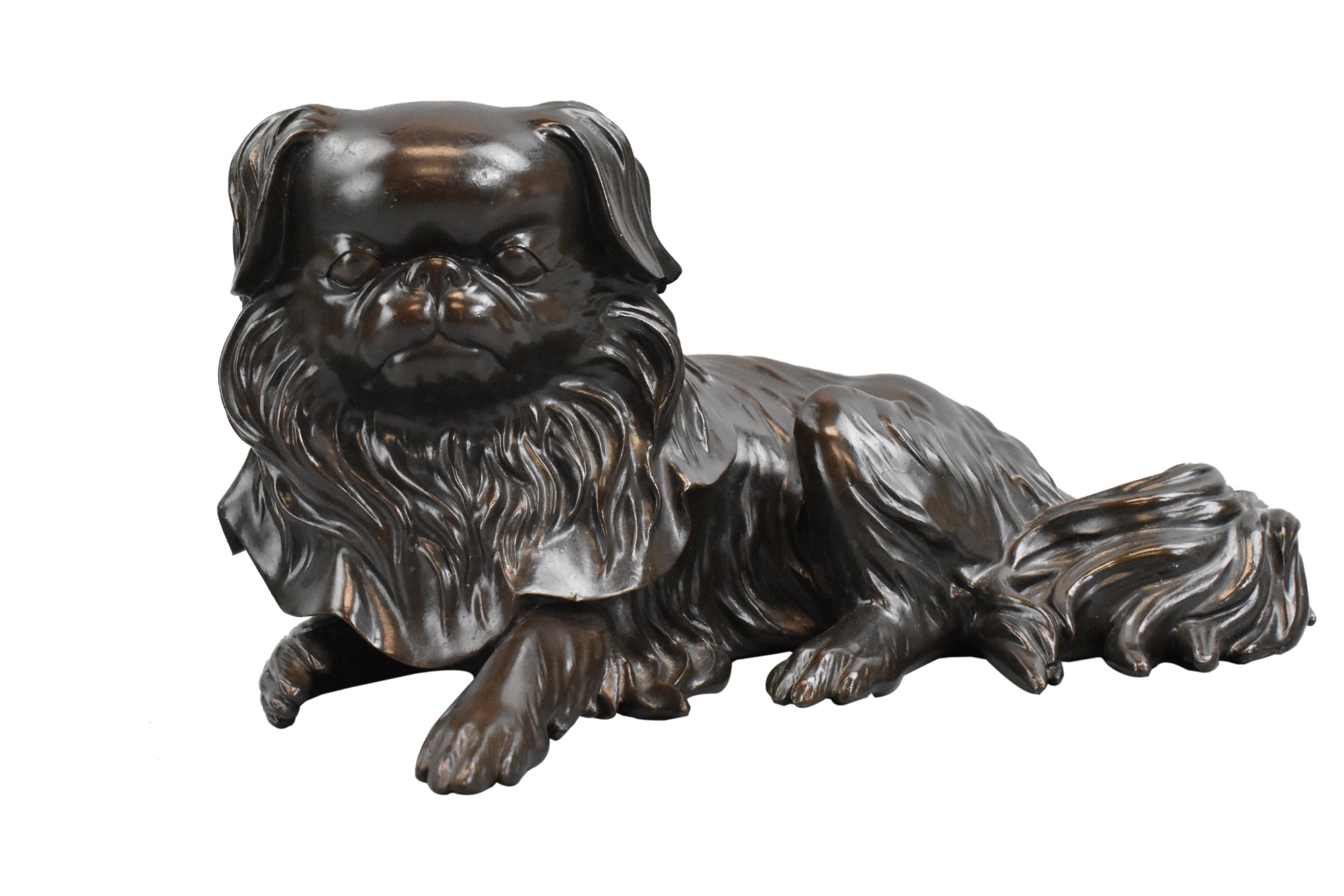 JAPANESE BRONZE CAST PUPPY, MEIJI