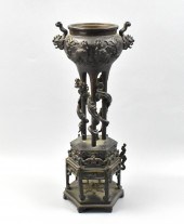 JAPANESE BRONZE CENSER,MEIJI P