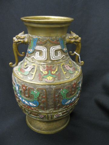 Japanese Bronze Champleve Vase