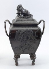 JAPANESE BRONZE COVERED CENSER