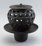 JAPANESE BRONZE COVERED VASE A