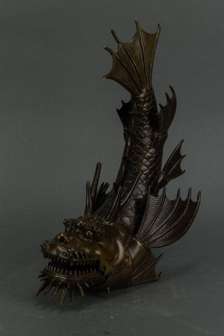 JAPANESE BRONZE DRAGON-HEADED