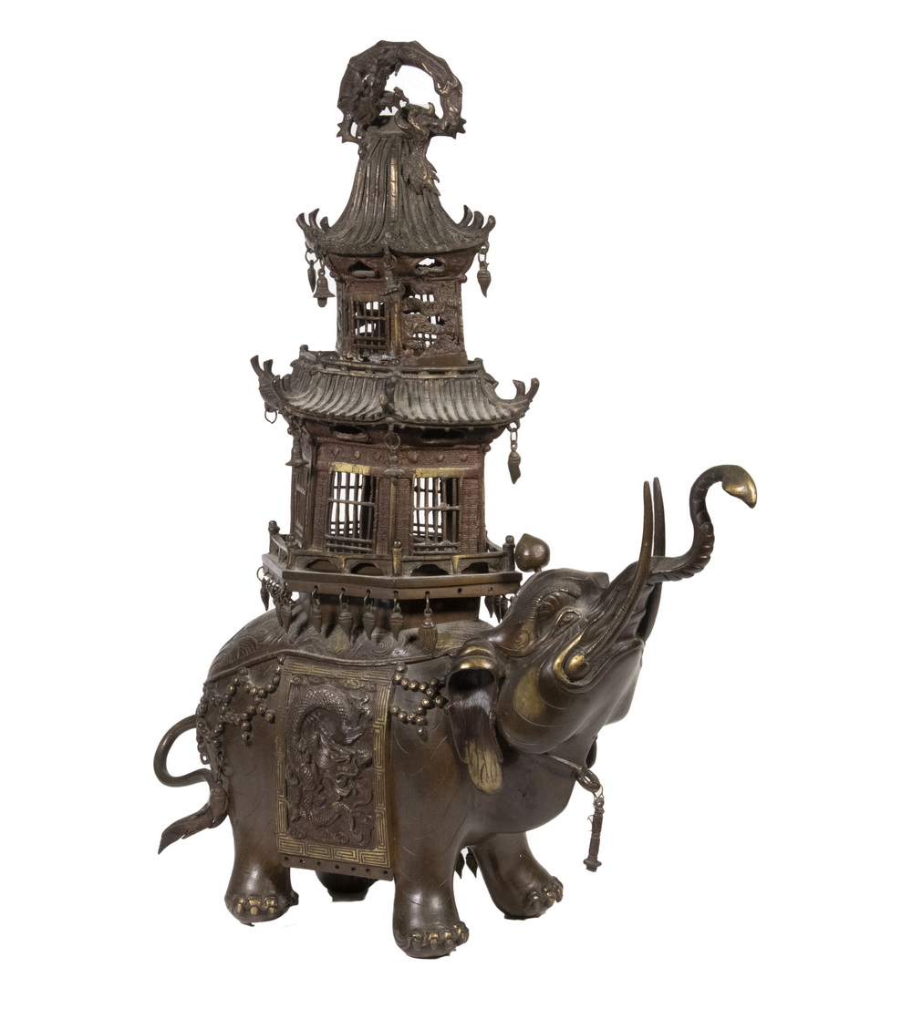 JAPANESE BRONZE ELEPHANT-FORM