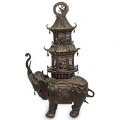 JAPANESE BRONZE ELEPHANT PAGOD