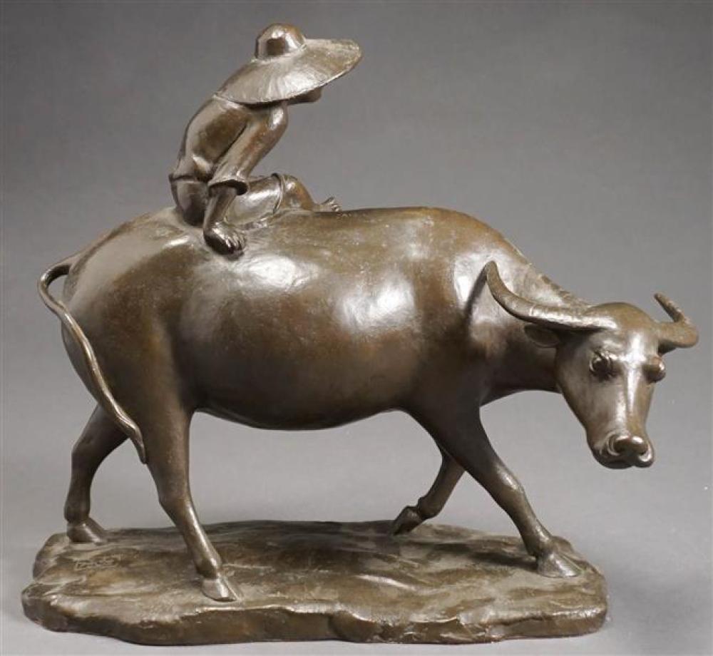 JAPANESE BRONZE FIGURE, H: 12-3/4