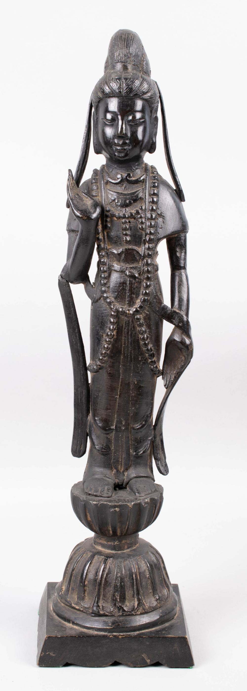 JAPANESE BRONZE FIGURE OF KANNON