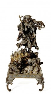 Japanese bronze figure of sorc