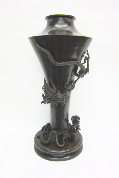 JAPANESE BRONZE FLOOR VASE late