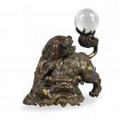 JAPANESE BRONZE FOO DOG CENSER