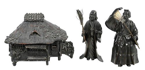 JAPANESE BRONZE HOUSE FORM CENSER