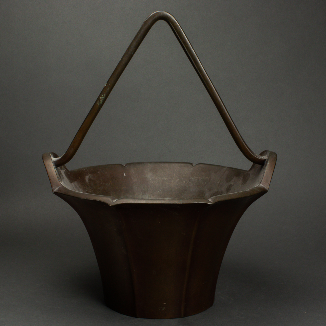 JAPANESE BRONZE IKEBANA BASKET