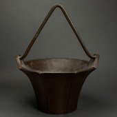JAPANESE BRONZE IKEBANA BASKET