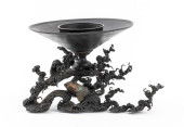 JAPANESE BRONZE IKEBANA VASE,