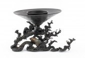 JAPANESE BRONZE IKEBANA VASE,