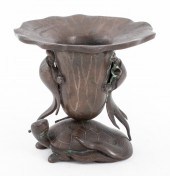 JAPANESE BRONZE IKEBANA VASE W