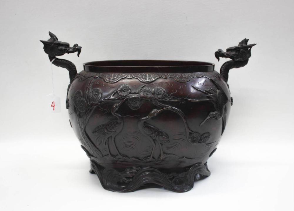 JAPANESE BRONZE JARDINIERE, MEIJI