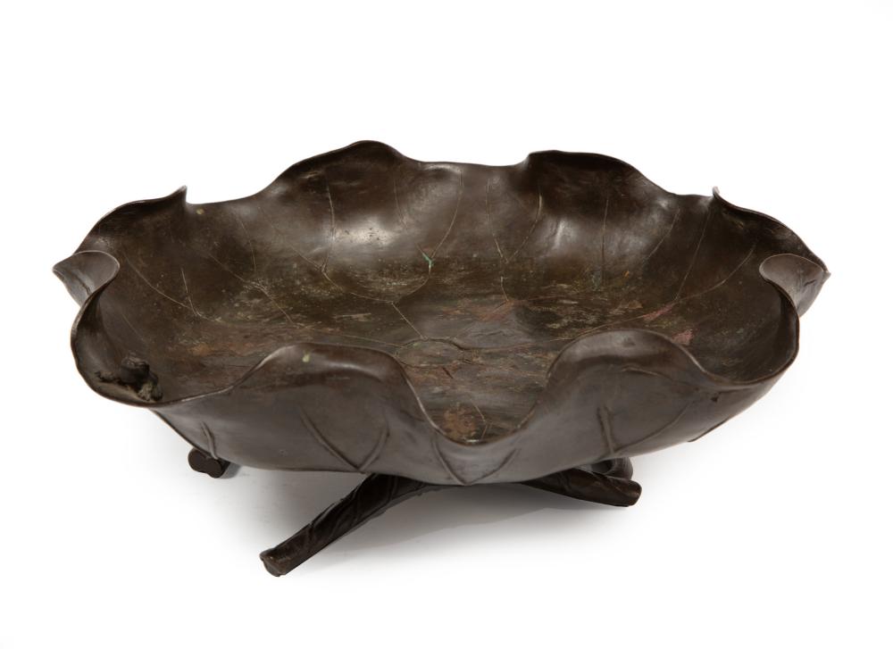 JAPANESE BRONZE LOTUS-FORM