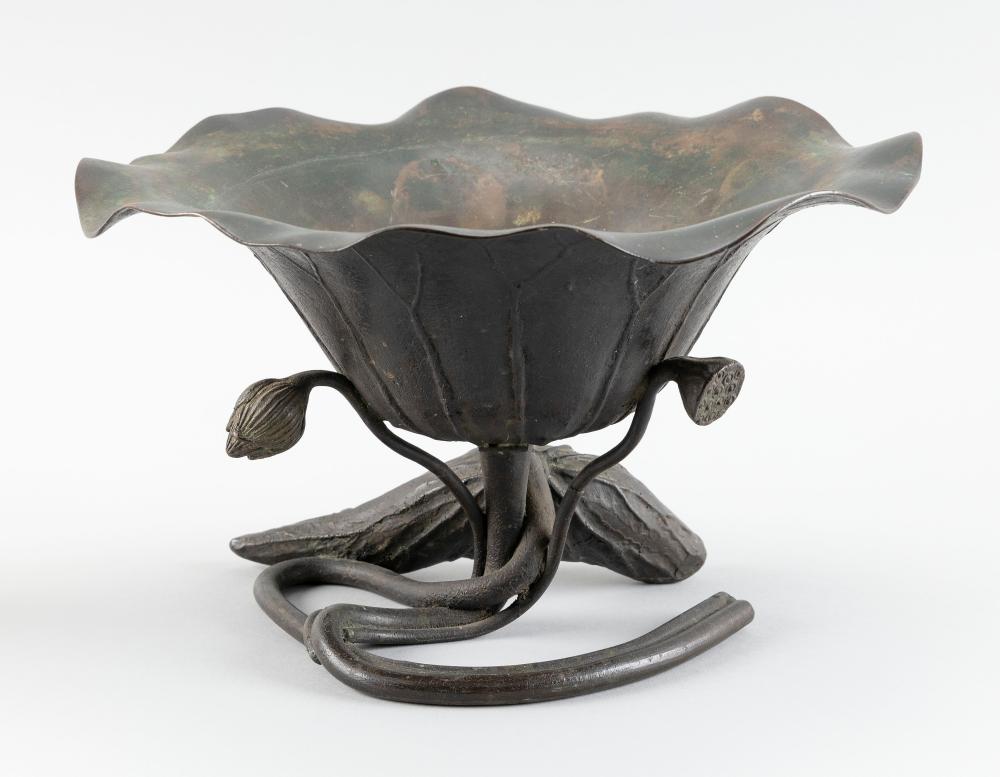 JAPANESE BRONZE LOTUS-FORM