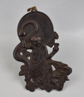 JAPANESE BRONZE LUO HAN PLAQUE