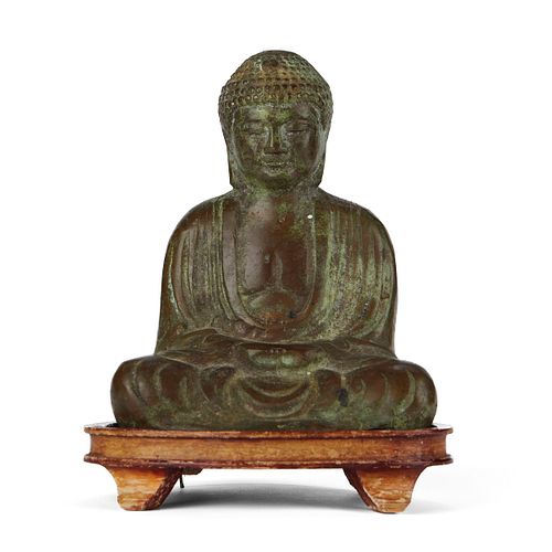 JAPANESE BRONZE MEDITATION BUDDHA