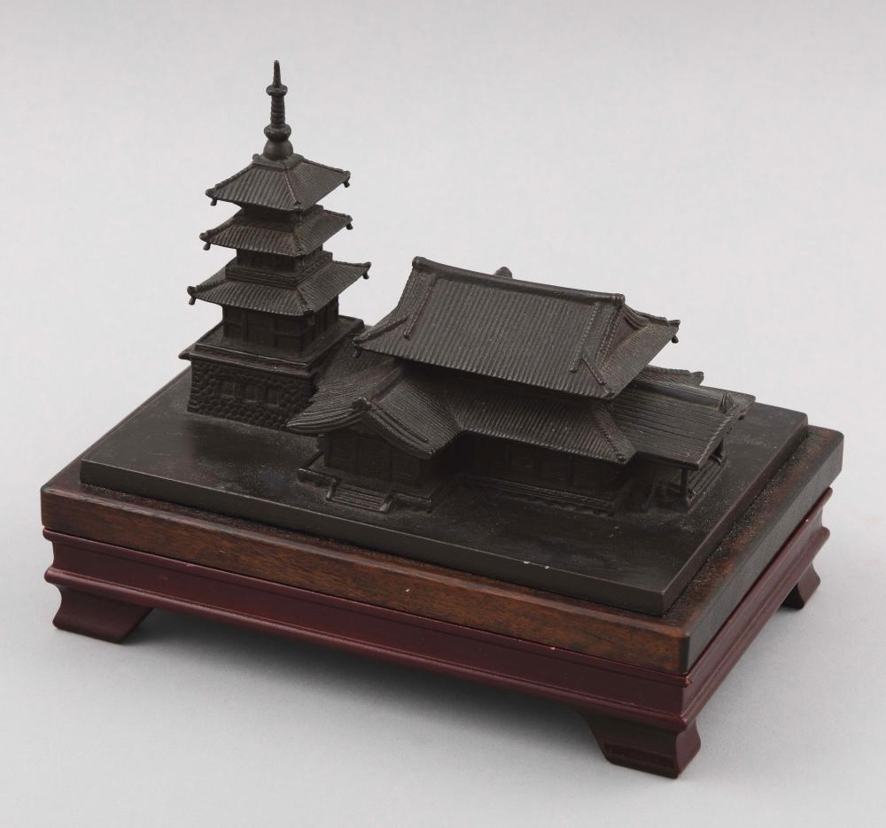 JAPANESE BRONZE MODEL OF A TEMPLE