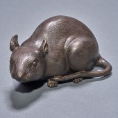 JAPANESE BRONZE MODEL OF A RAT