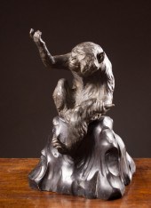 JAPANESE BRONZE MONKEY SCULPTU