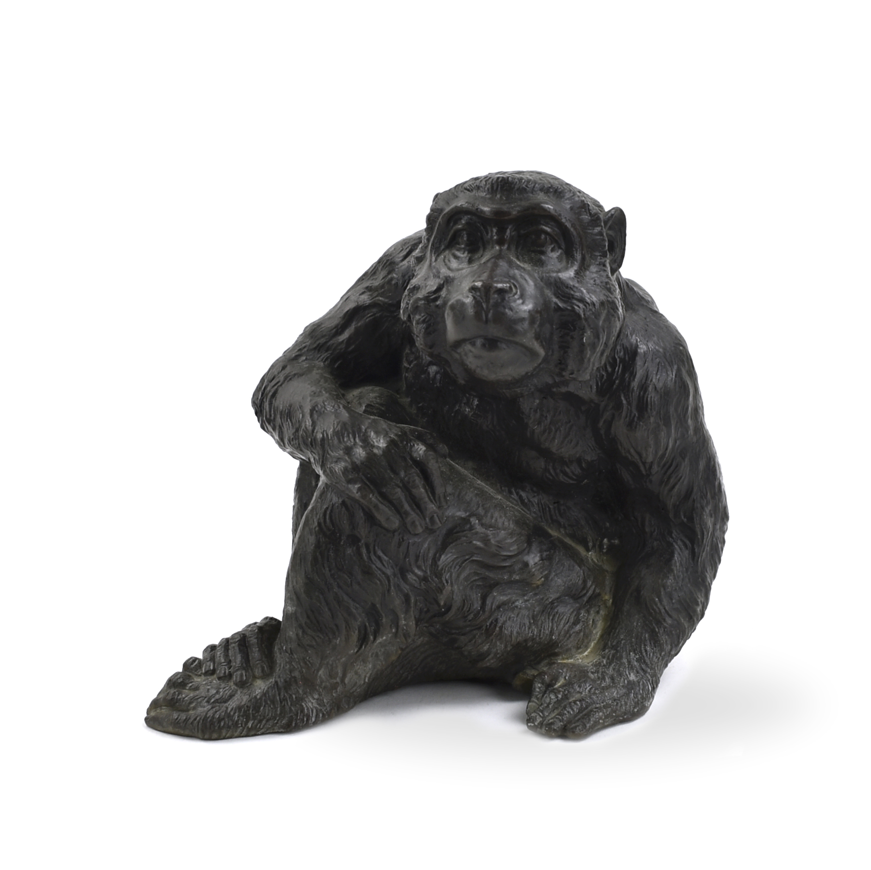JAPANESE BRONZE MONKEY STATUE,