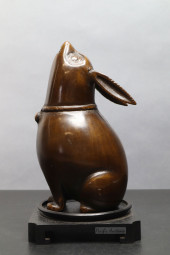 JAPANESE BRONZE MOON GAZING RA