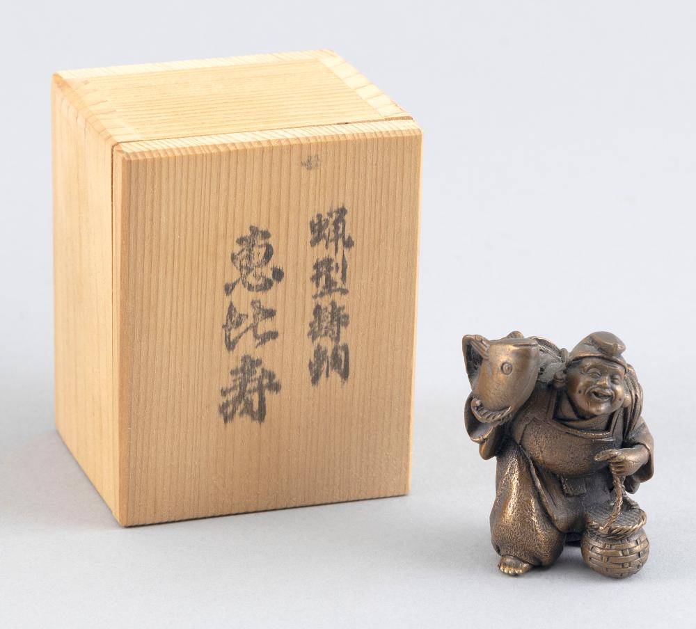 JAPANESE BRONZE OKIMONO OF EBISU