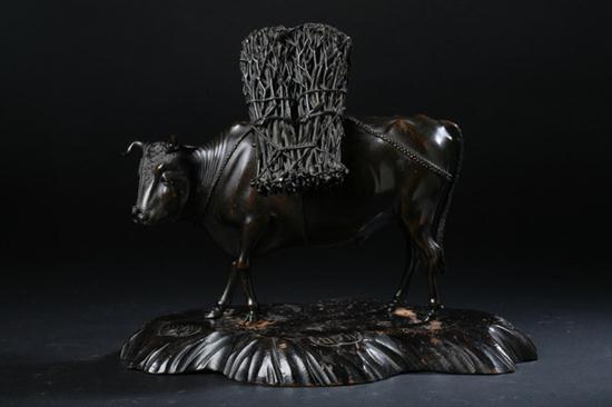 JAPANESE BRONZE OX-FORM CENSER.