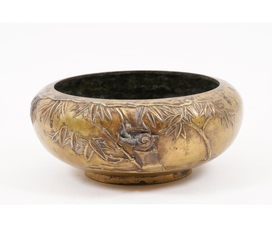 Japanese bronze planter, 19th c.,
